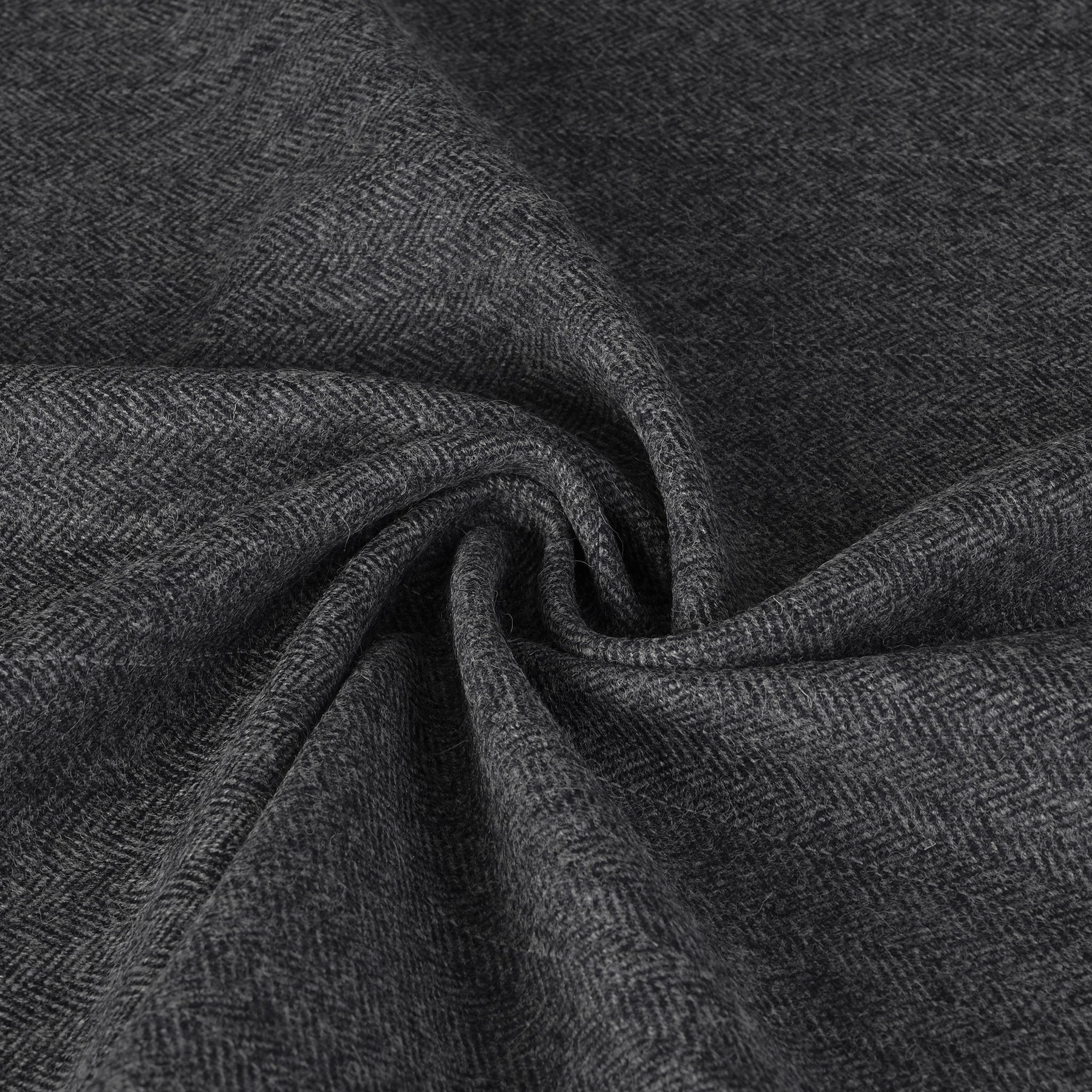 Grey Herringbone Coating Fabric 1883