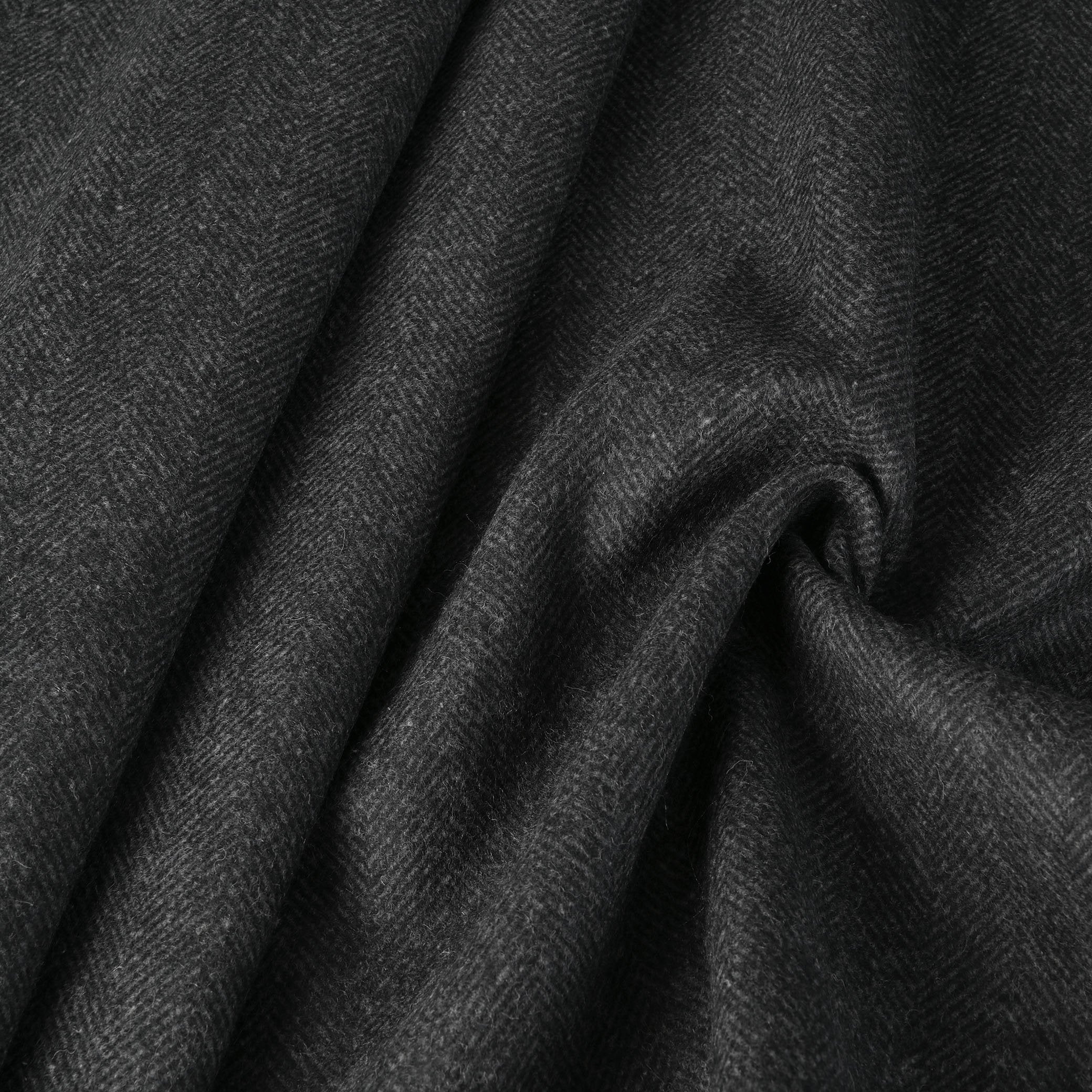 Grey Herringbone Coating Fabric 7975