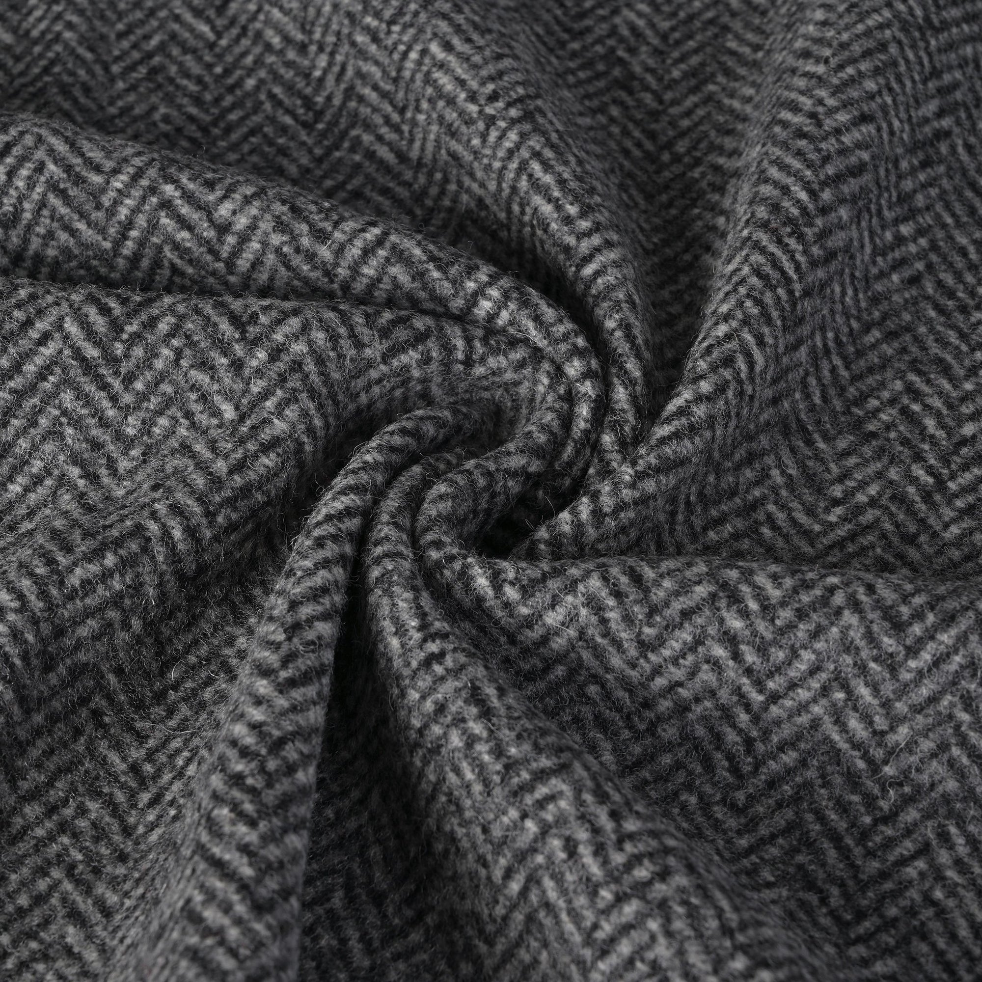 Grey Herringbone Coating Fabric 9823