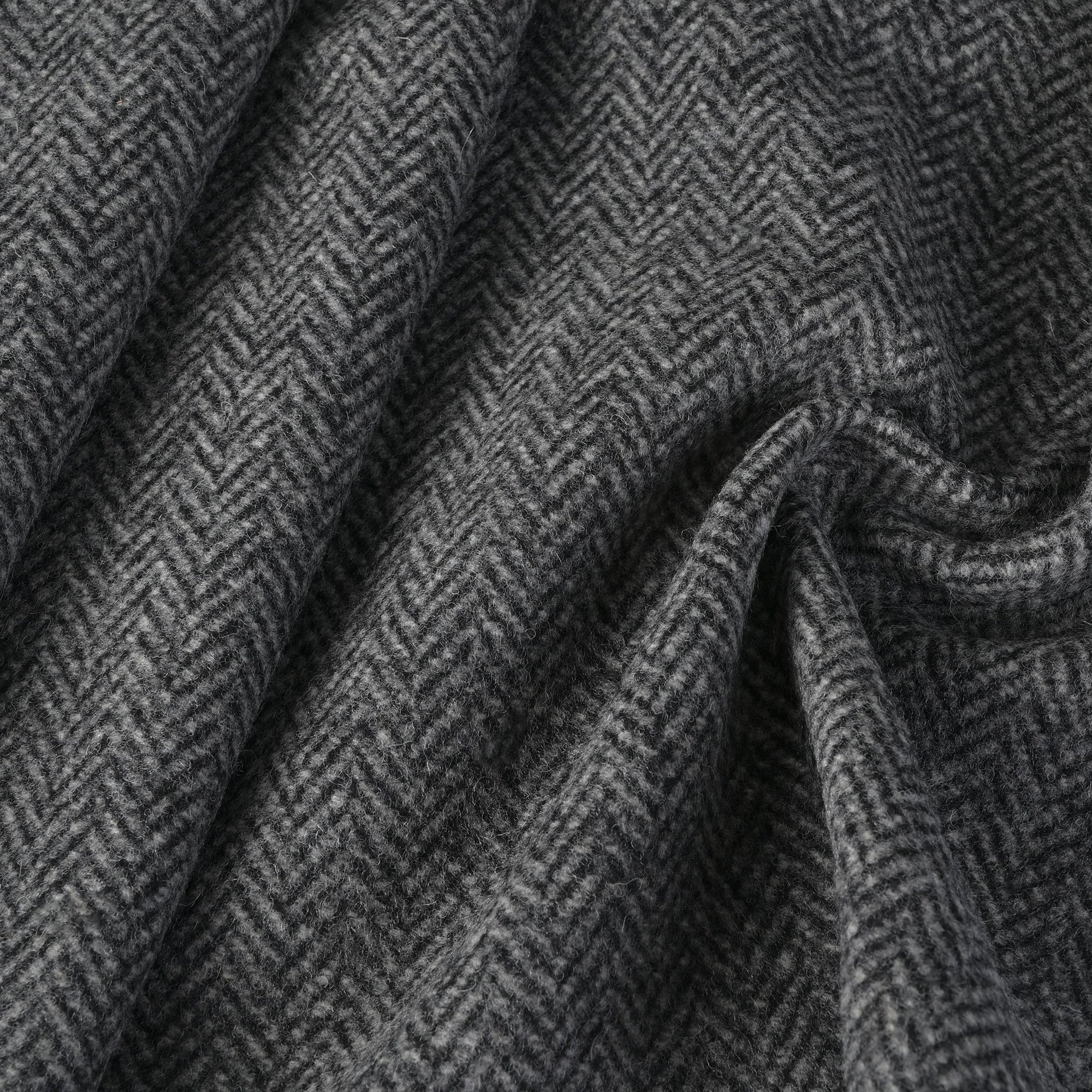 Grey Herringbone Coating Fabric 9823