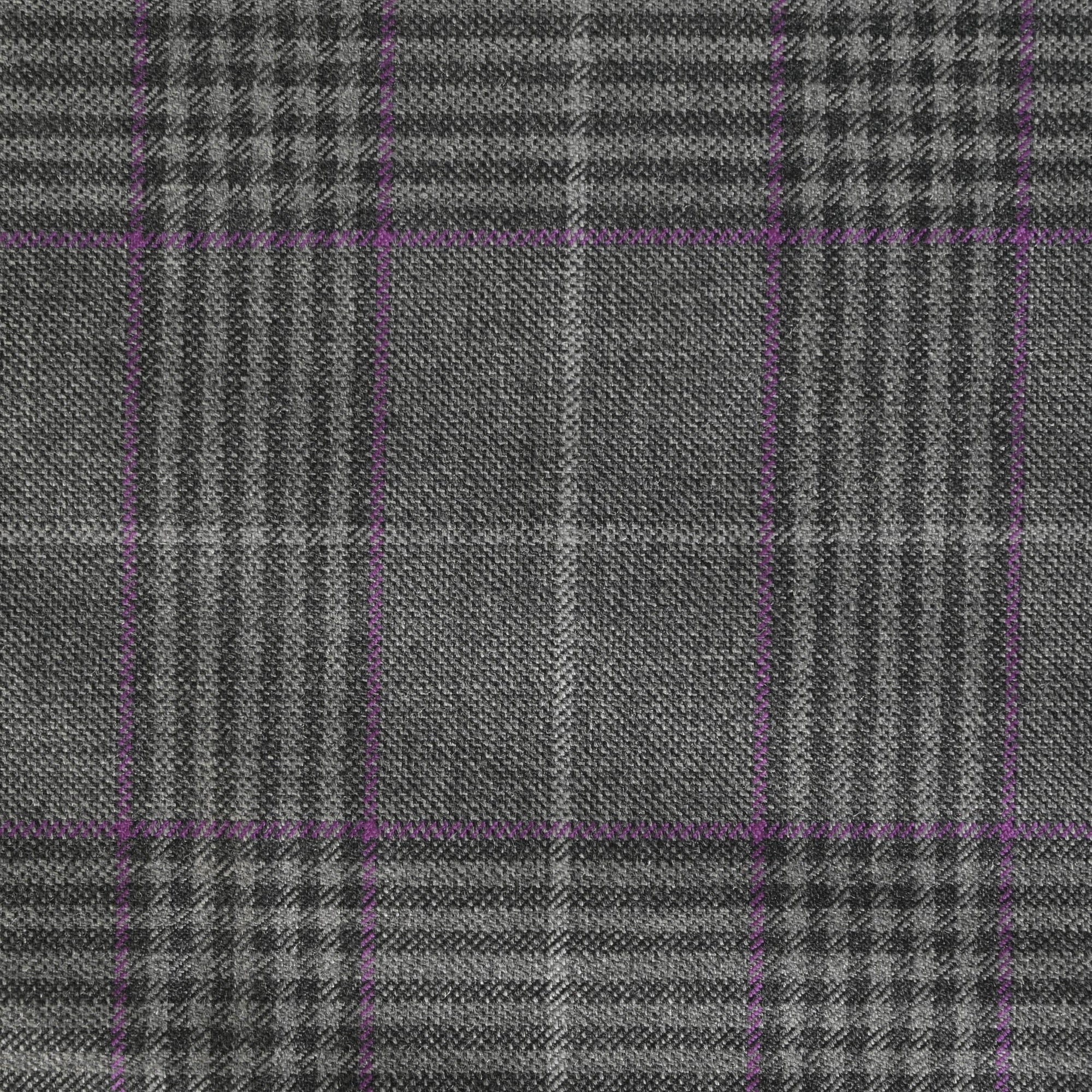 Grey Plaid Suiting Fabric 5410