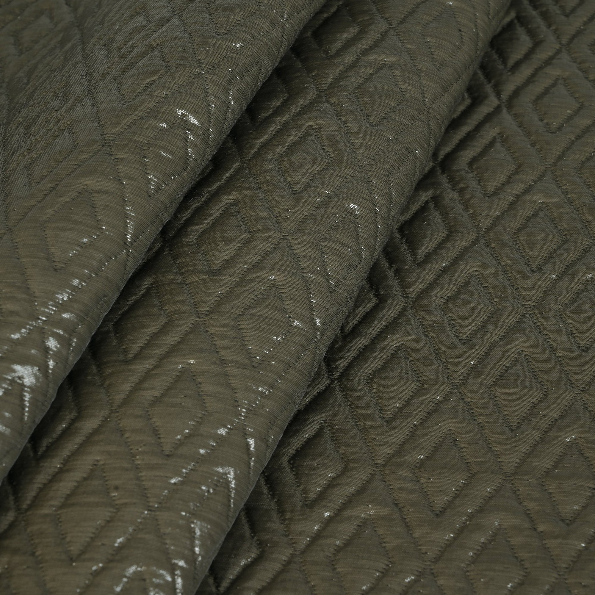 Grey Shiny Quilted Fabric 5138