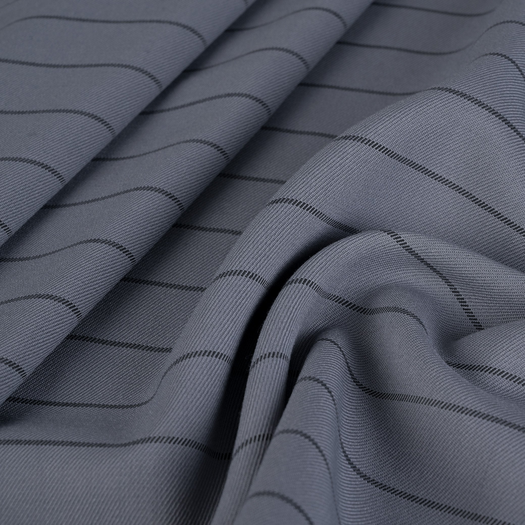 Grey Striped Suiting Fabric 4693