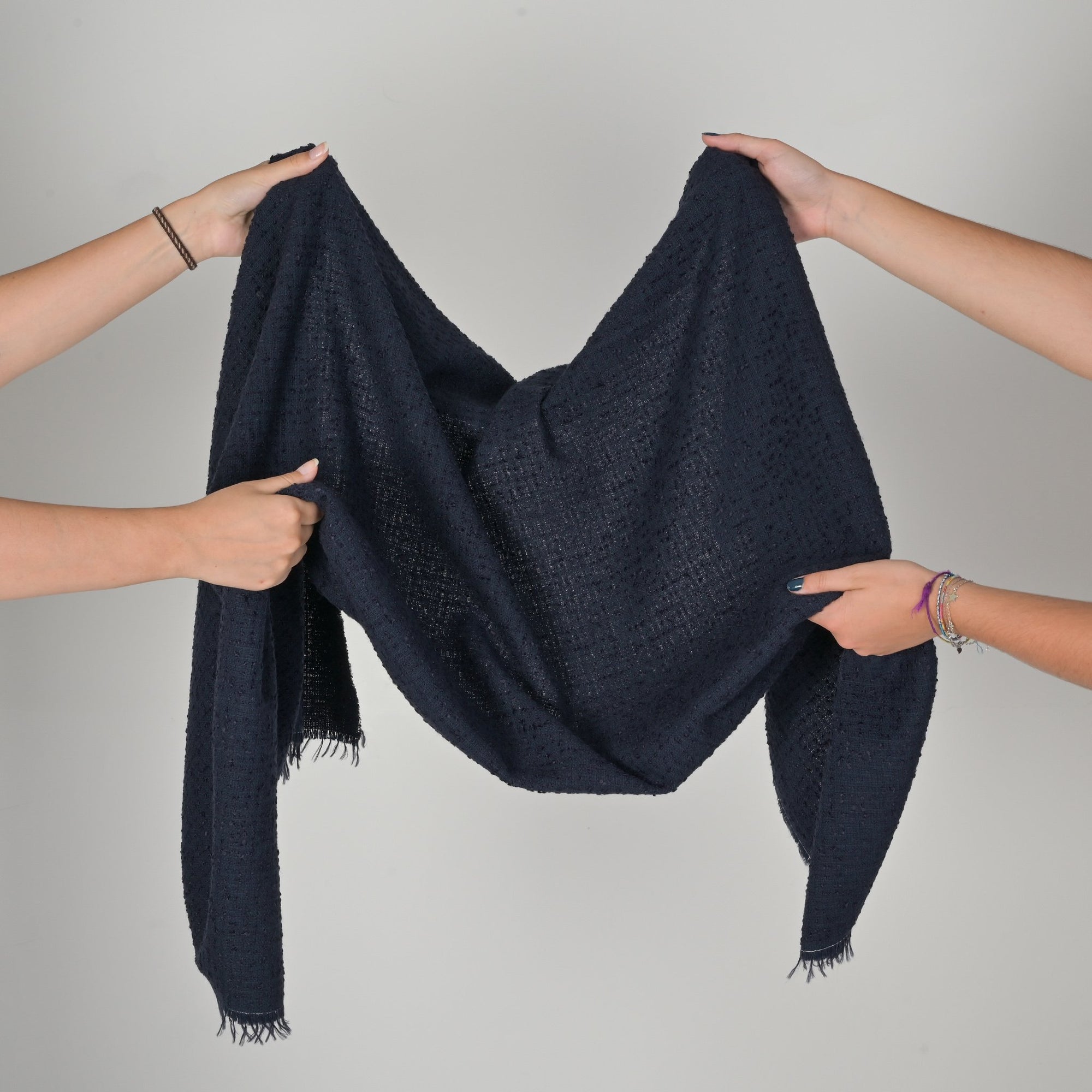 Navy Bouclé Tweed Fabric 4313