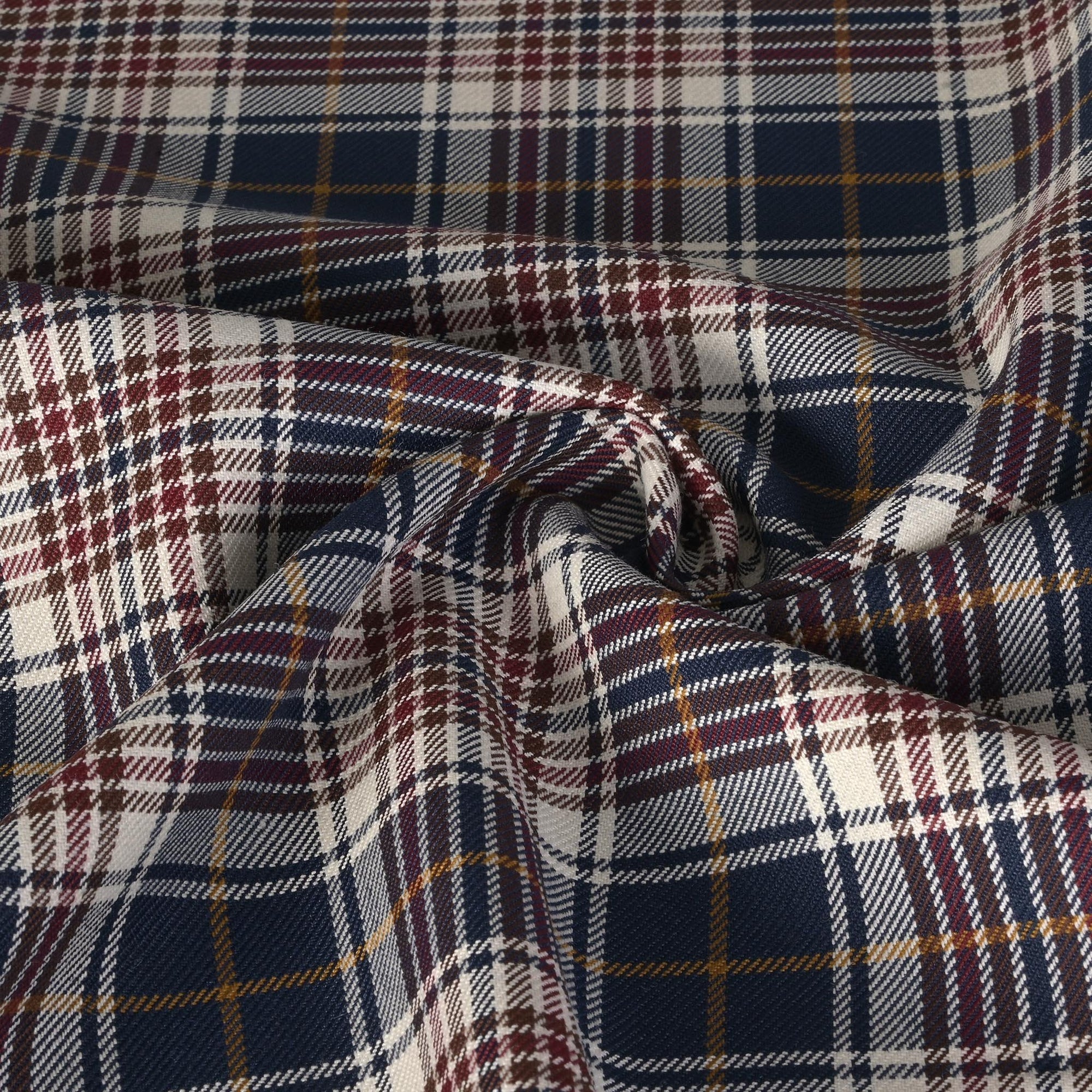 Navy Check Suiting Fabric 3128