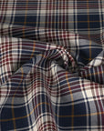 Navy Check Suiting Fabric 3128