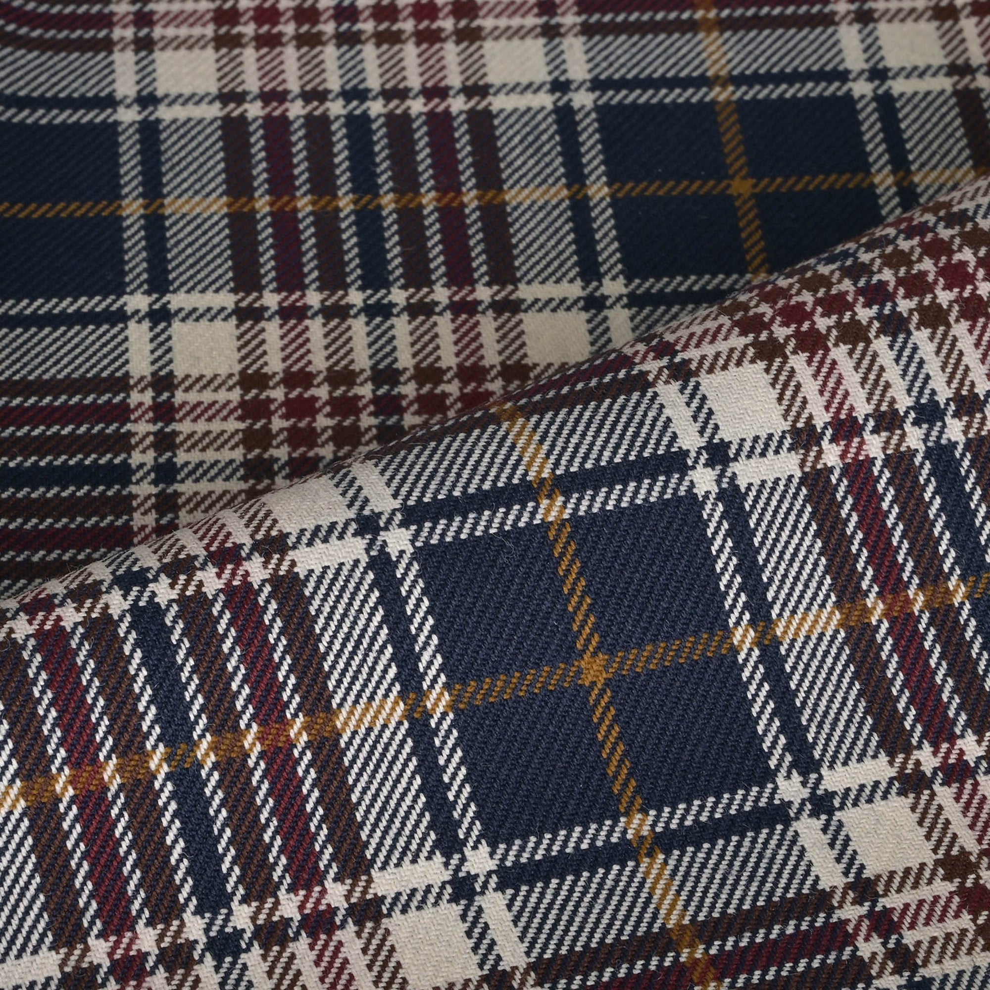 Navy Check Suiting Fabric 3128