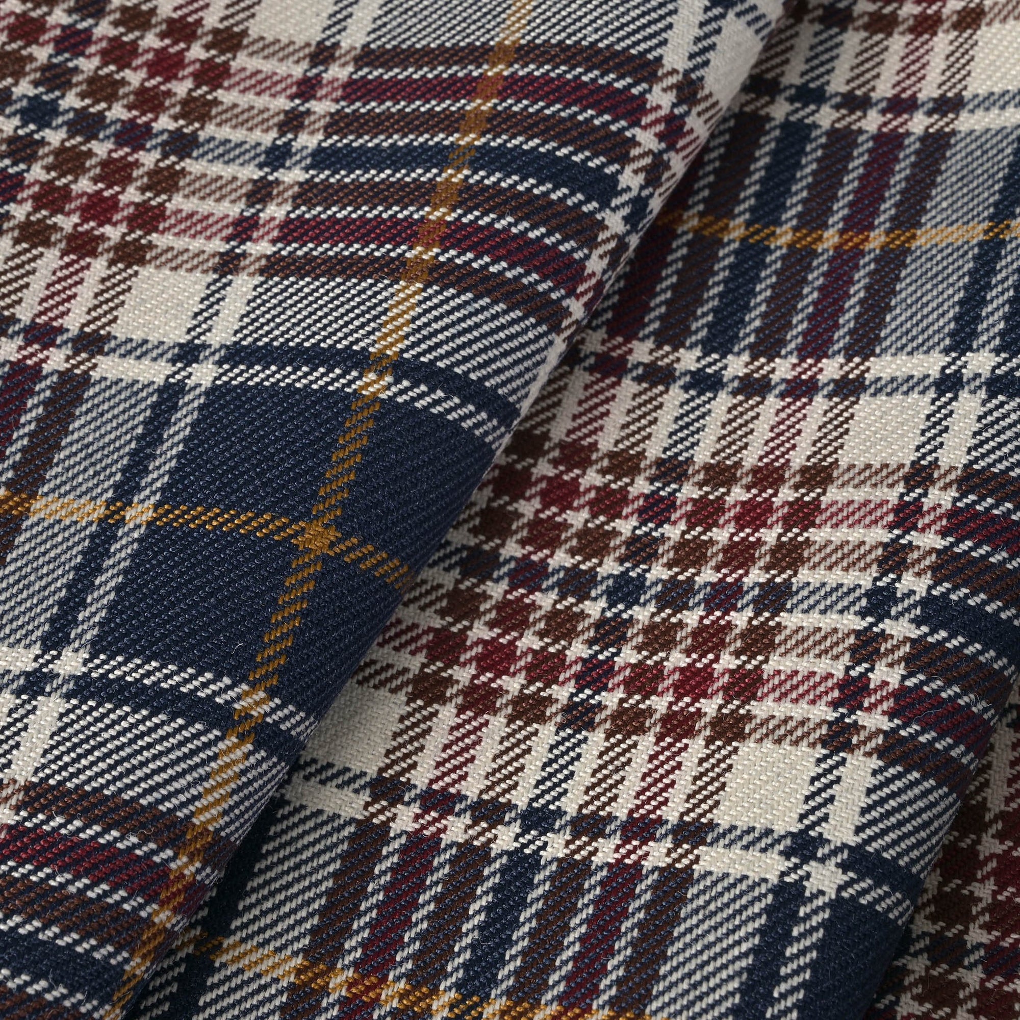 Navy Check Suiting Fabric 3128