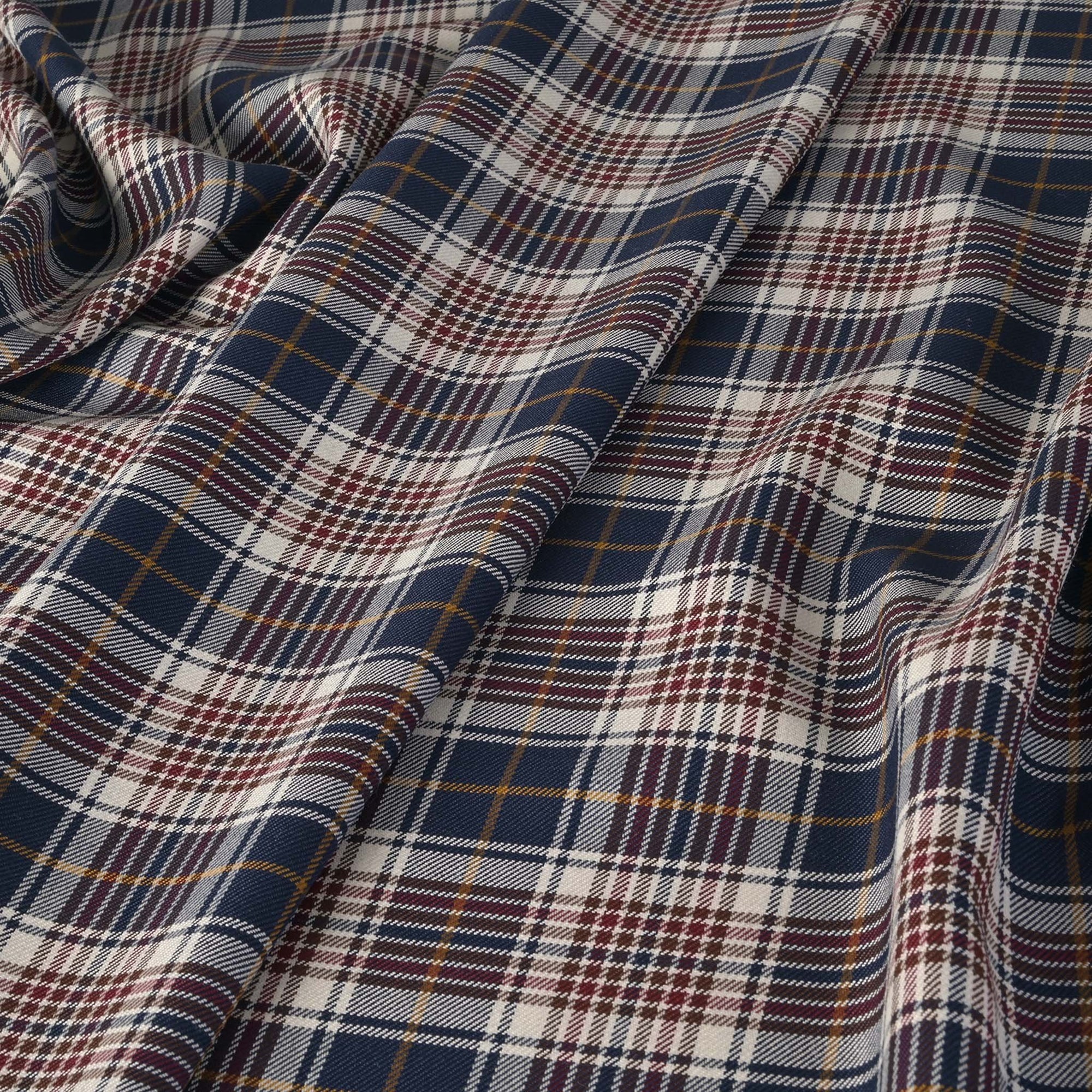 Navy Check Suiting Fabric 3128