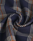 Navy Double Weave Plaid Fabric 5067