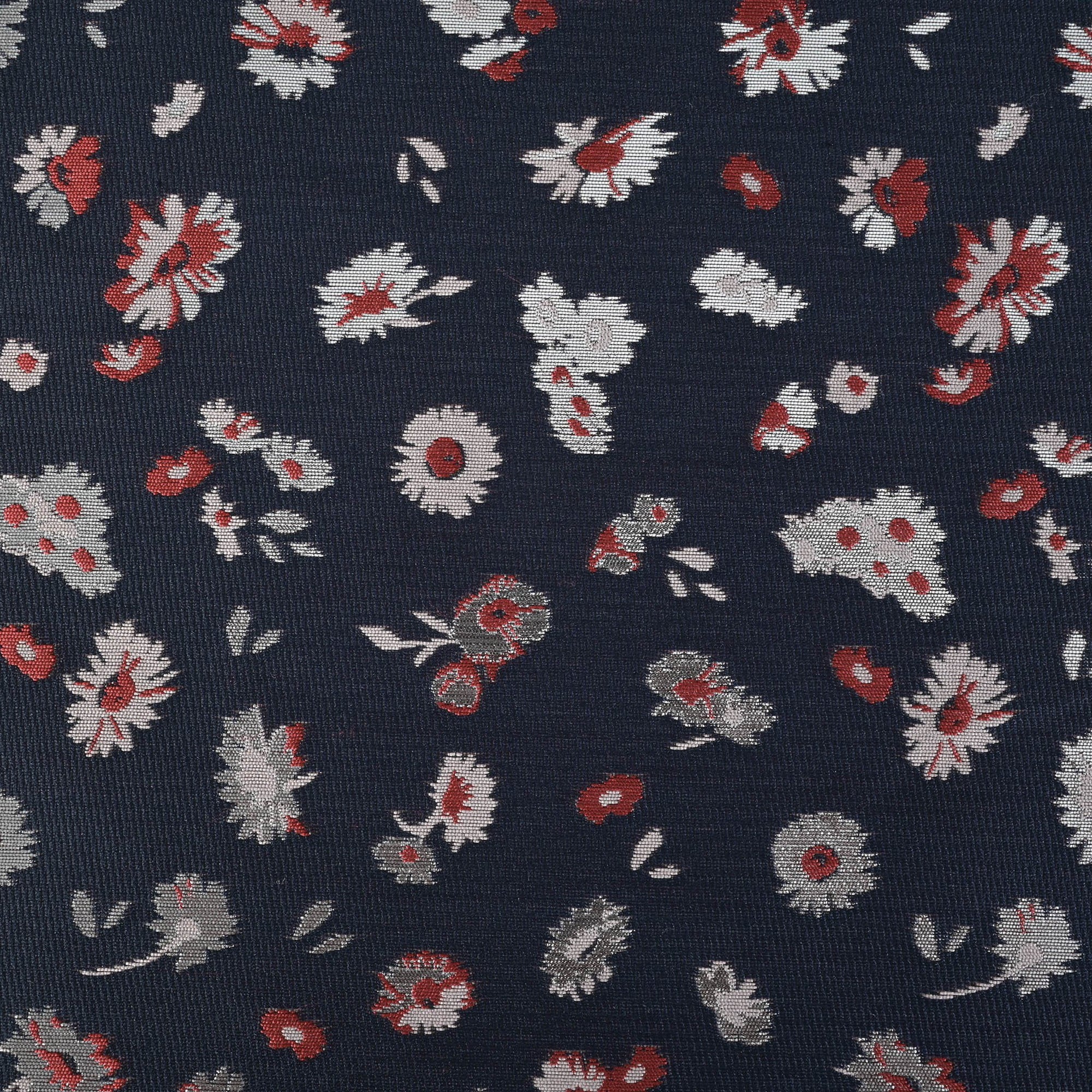 Navy Floral Jacquard Fabric 78483