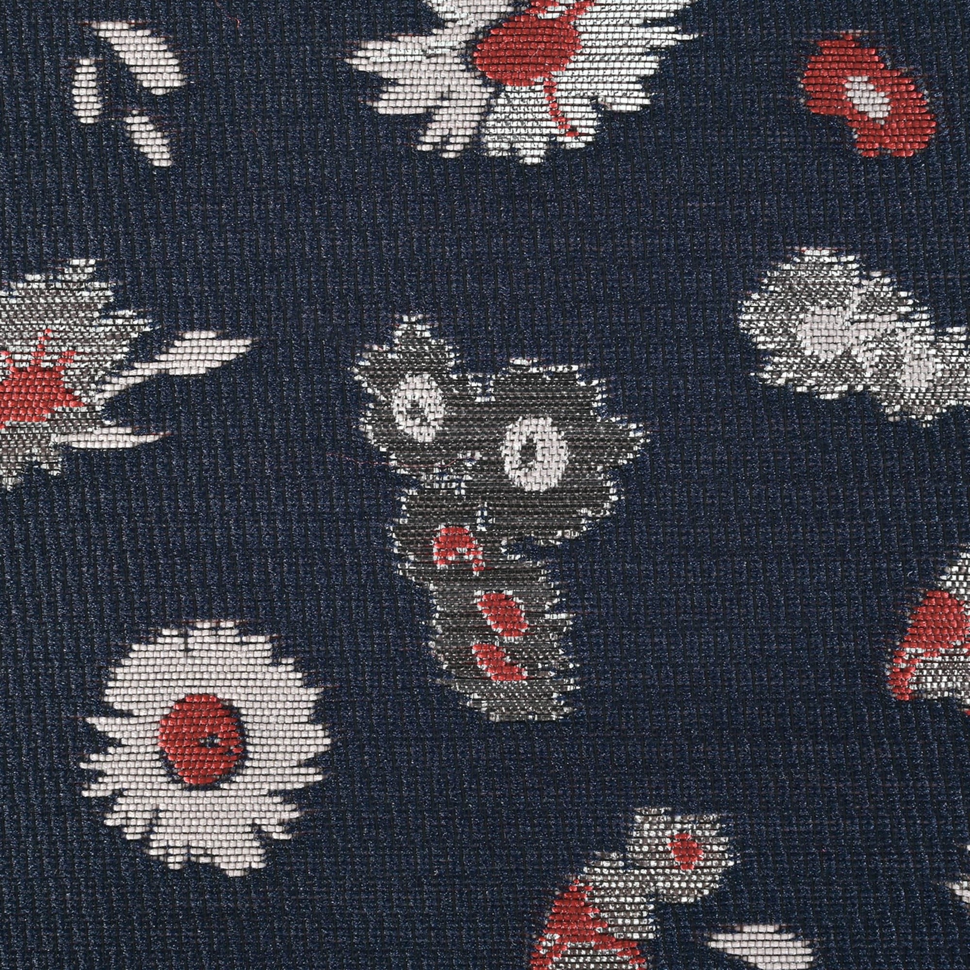 Navy Floral Jacquard Fabric 78483