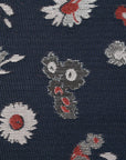 Navy Floral Jacquard Fabric 78483