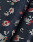 Navy Floral Jacquard Fabric 78483