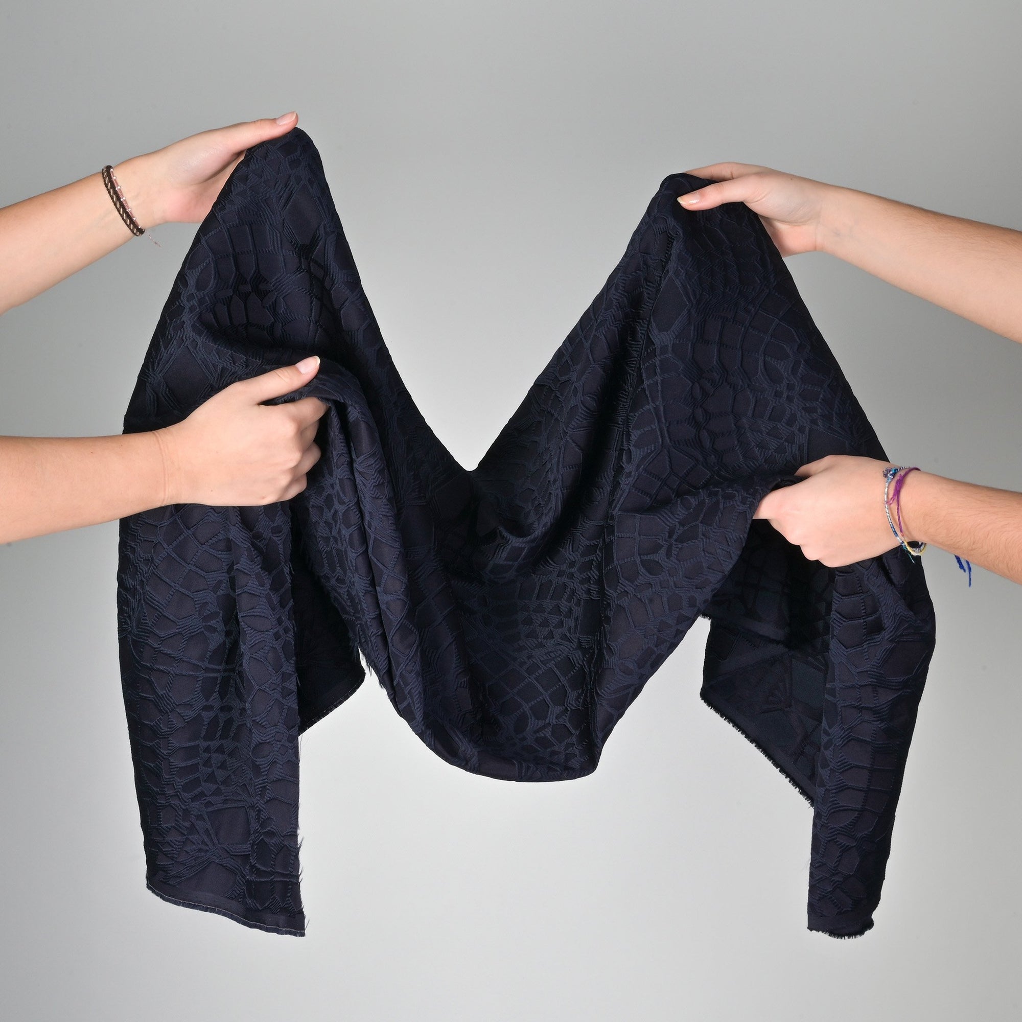 Navy Jacquard Fabric 74994