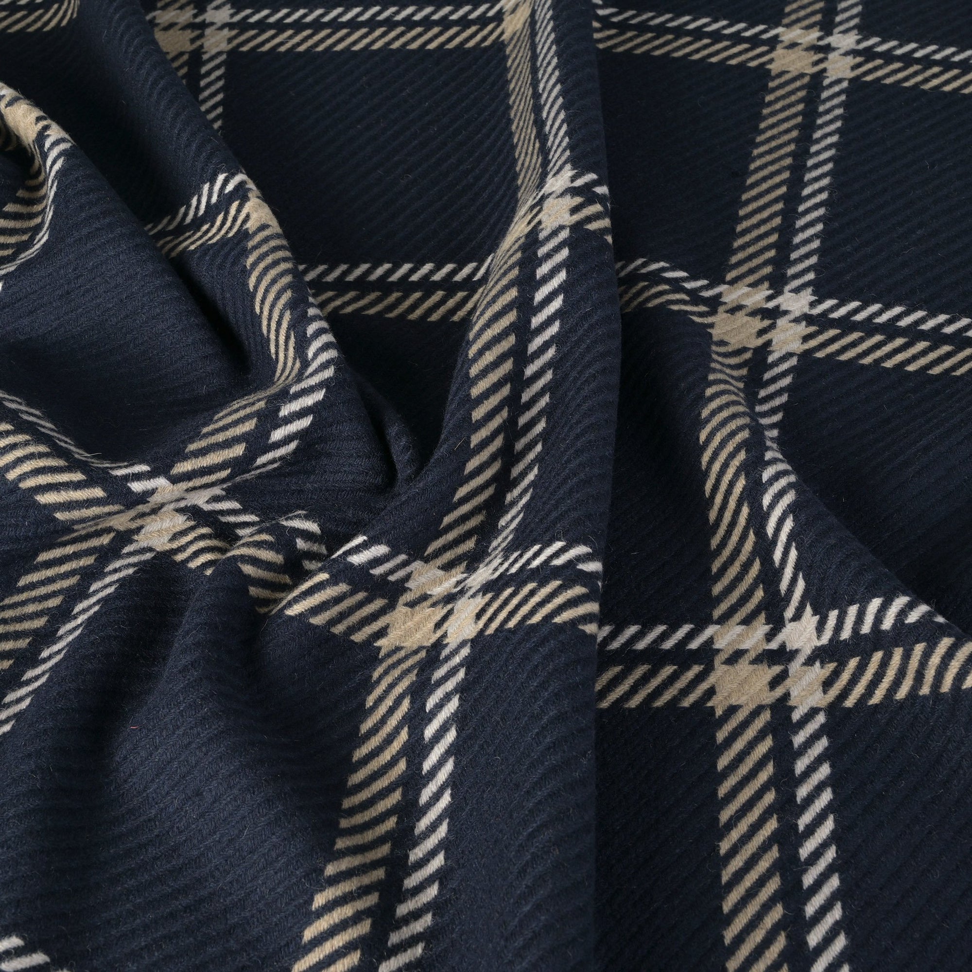 Navy Plaid Coating Fabric 7556