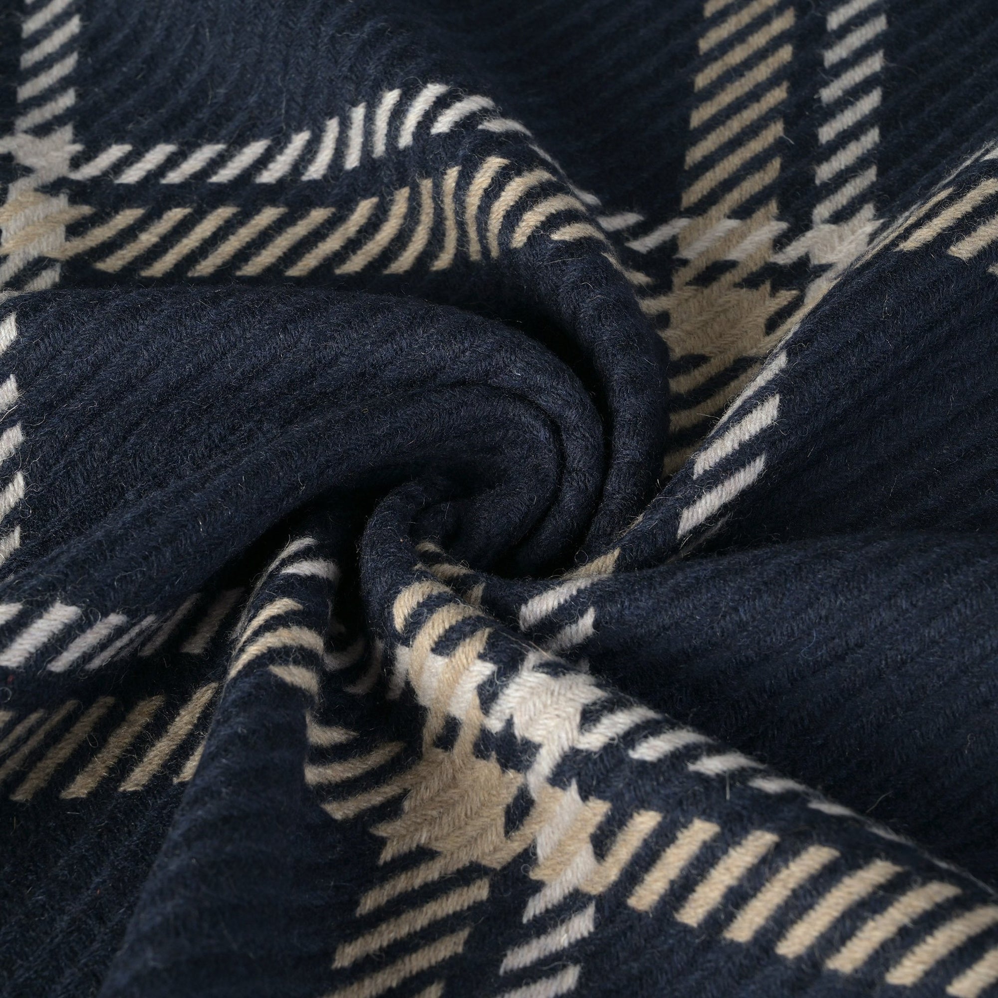 Navy Plaid Coating Fabric 7556