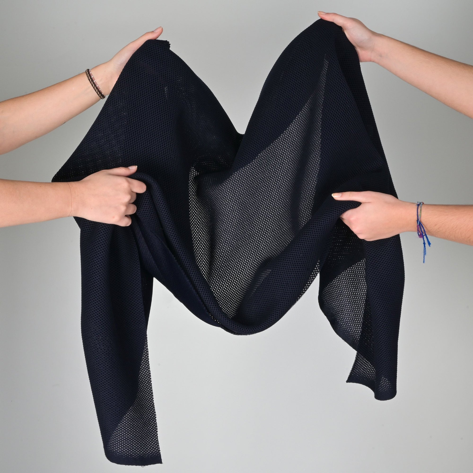 Navy Punctured Mesh Fabric 77023