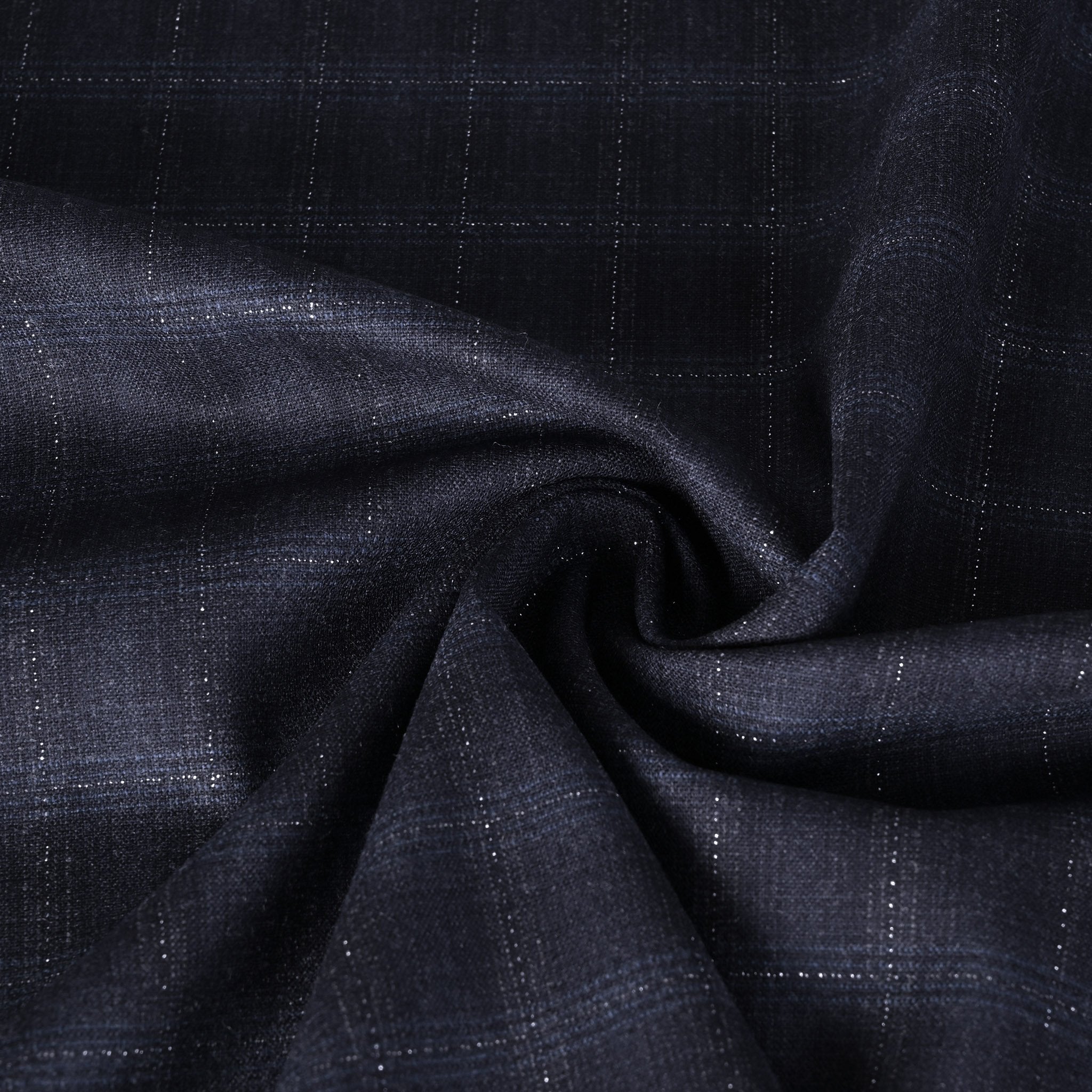 Navy Shiny Suiting Fabric 6357