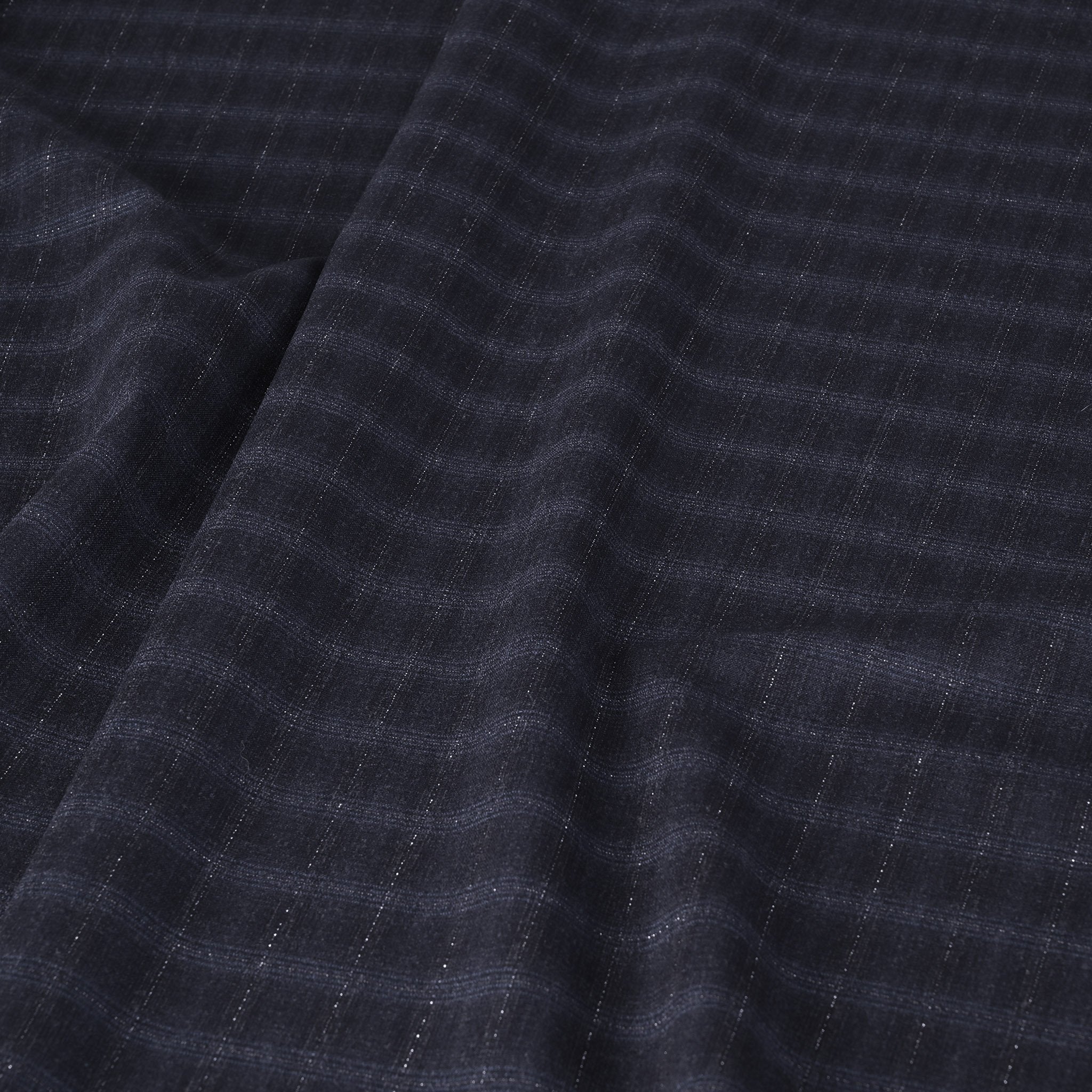 Navy Shiny Suiting Fabric 6357