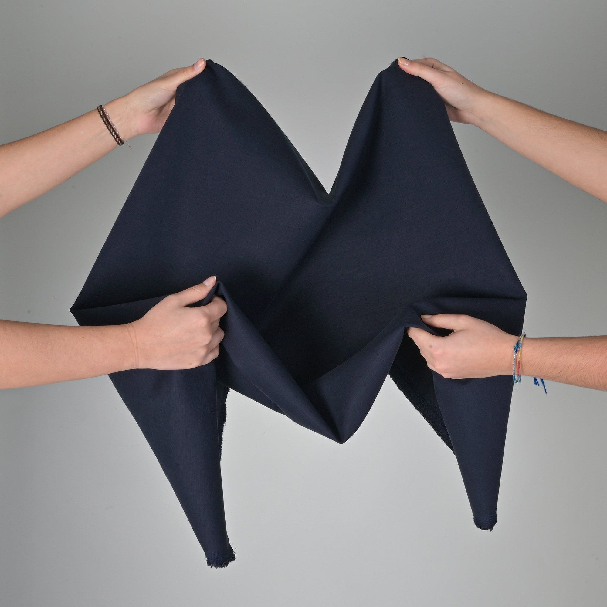 Navy Stretchy Cotton Fabric 540