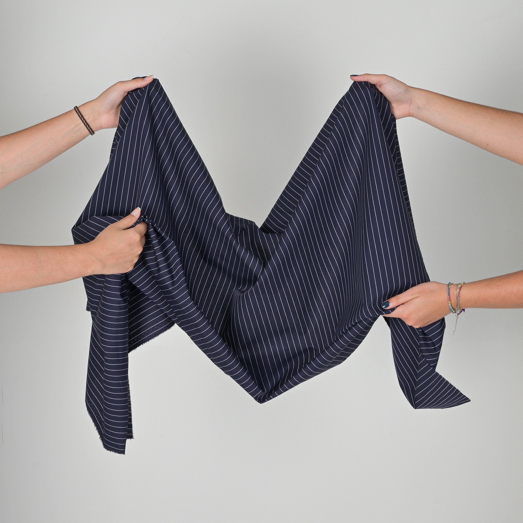 Navy Striped Poplin 3276