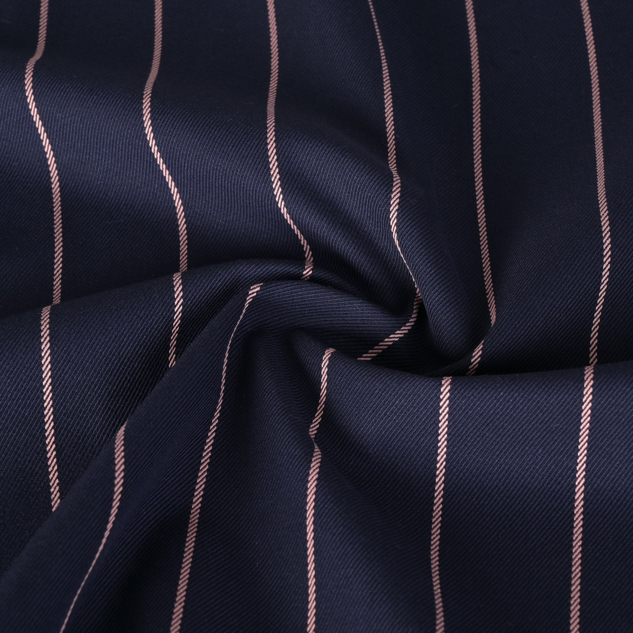 Navy Striped Suiting Fabric 3954
