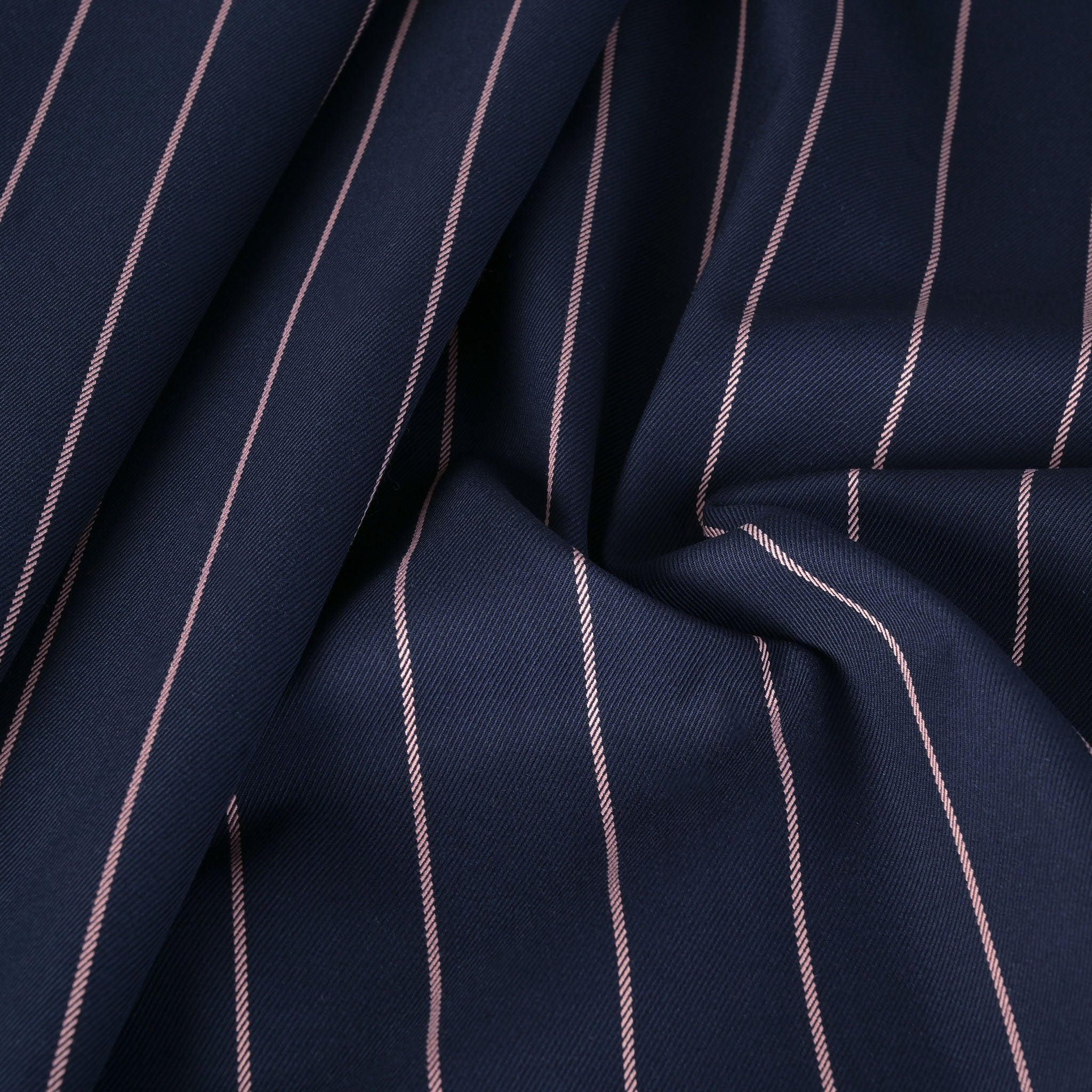 Navy Striped Suiting Fabric 3954