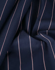 Navy Striped Suiting Fabric 3954