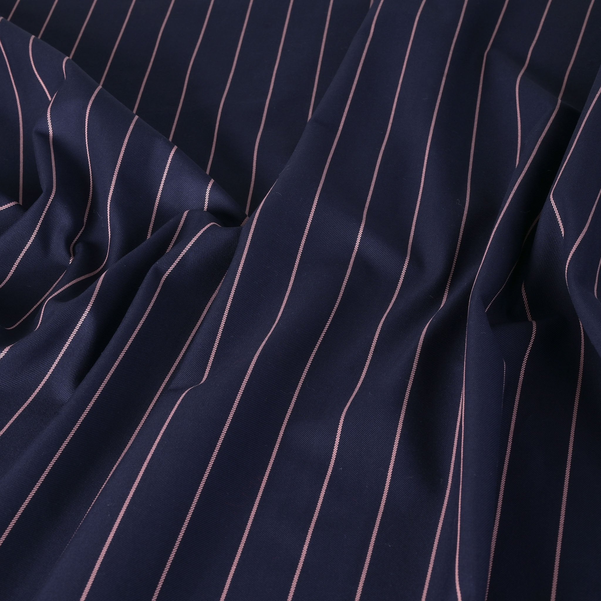 Navy Striped Suiting Fabric 3954