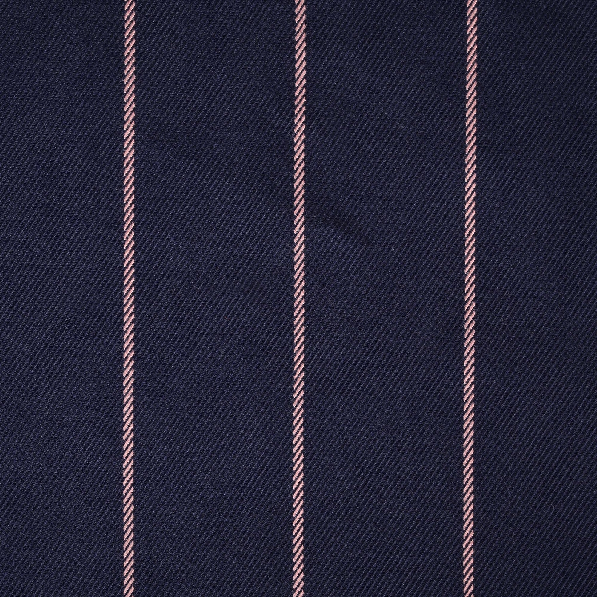 Navy Striped Suiting Fabric 3954