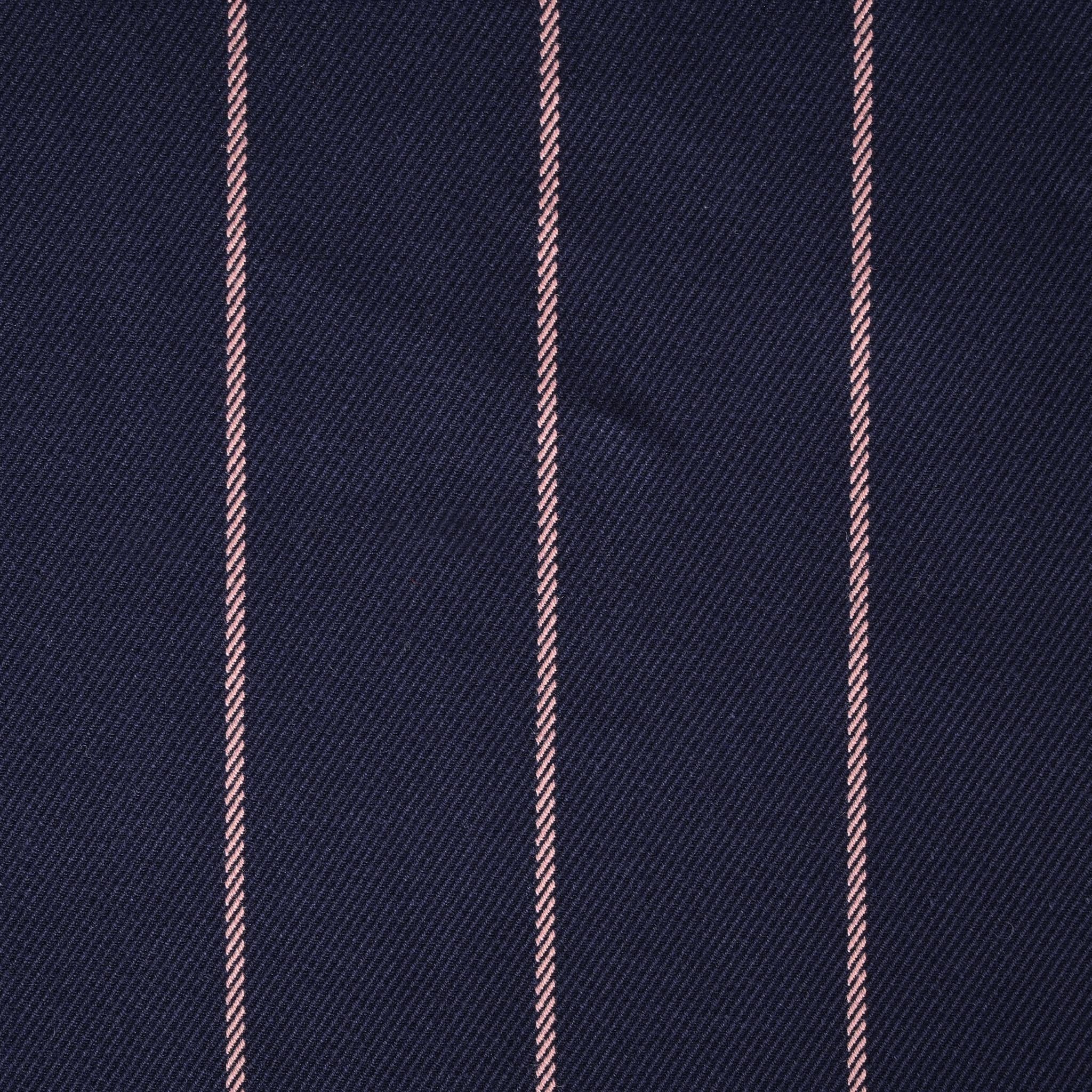 Navy Striped Suiting Fabric 3954