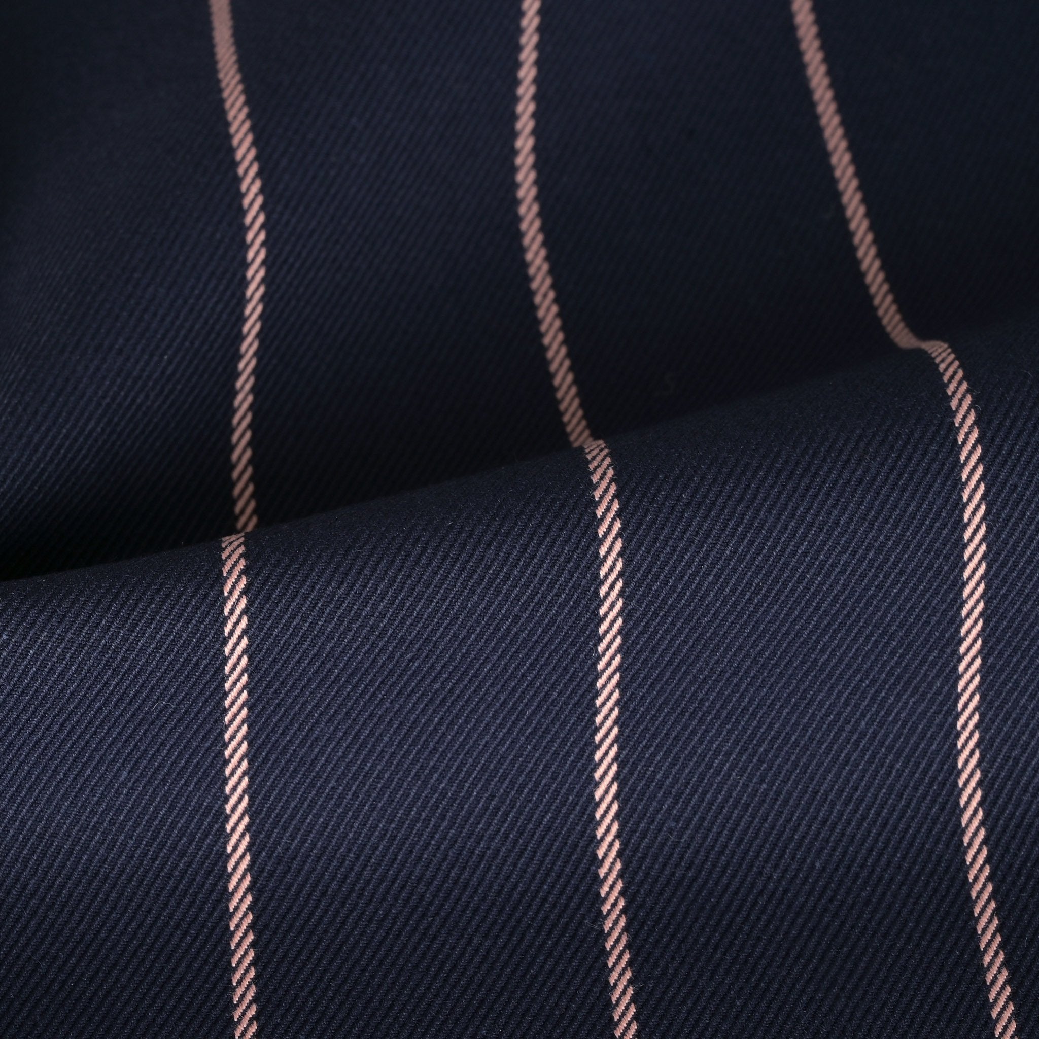 Navy Striped Suiting Fabric 3954