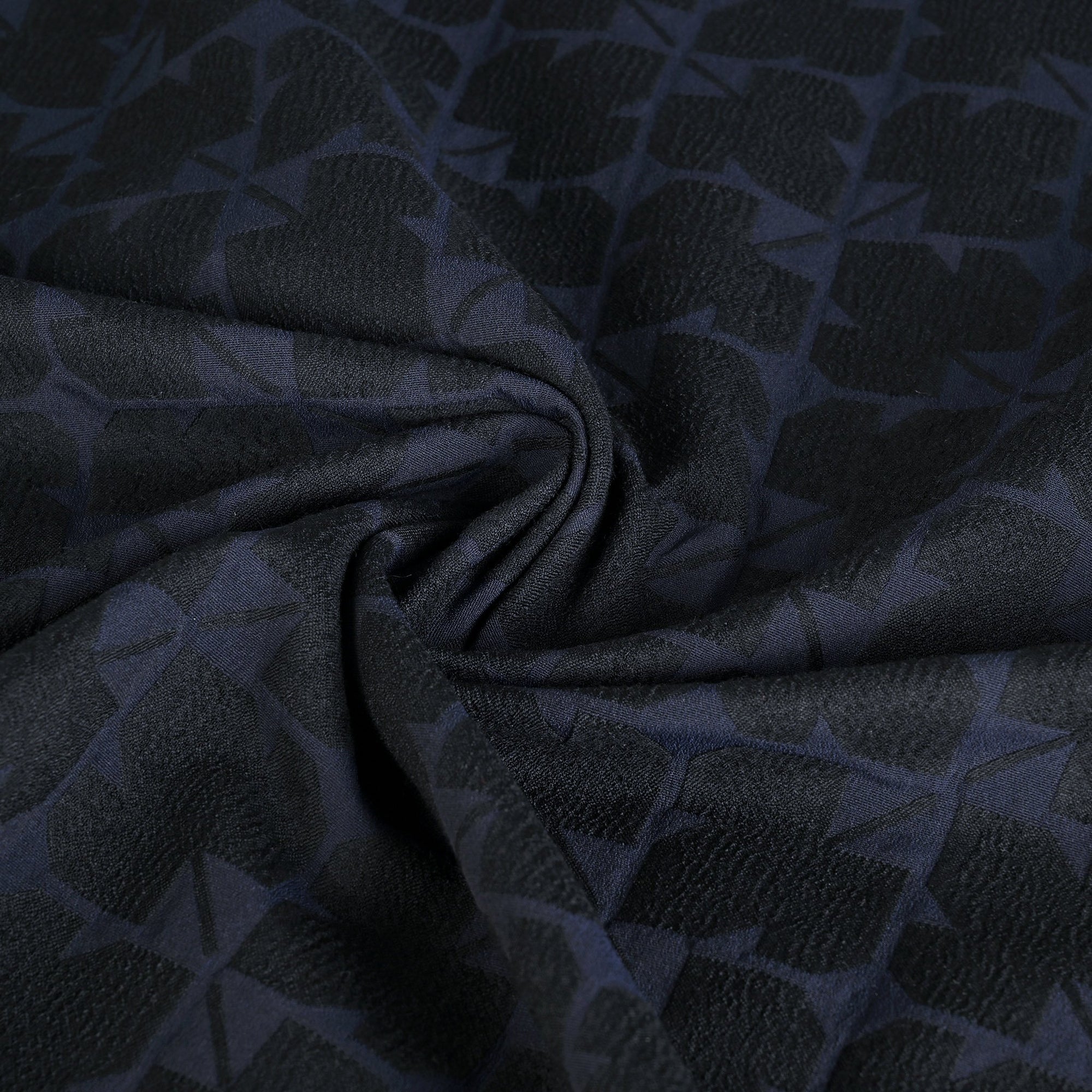 Navy and Black Jacquard Fabric 95394