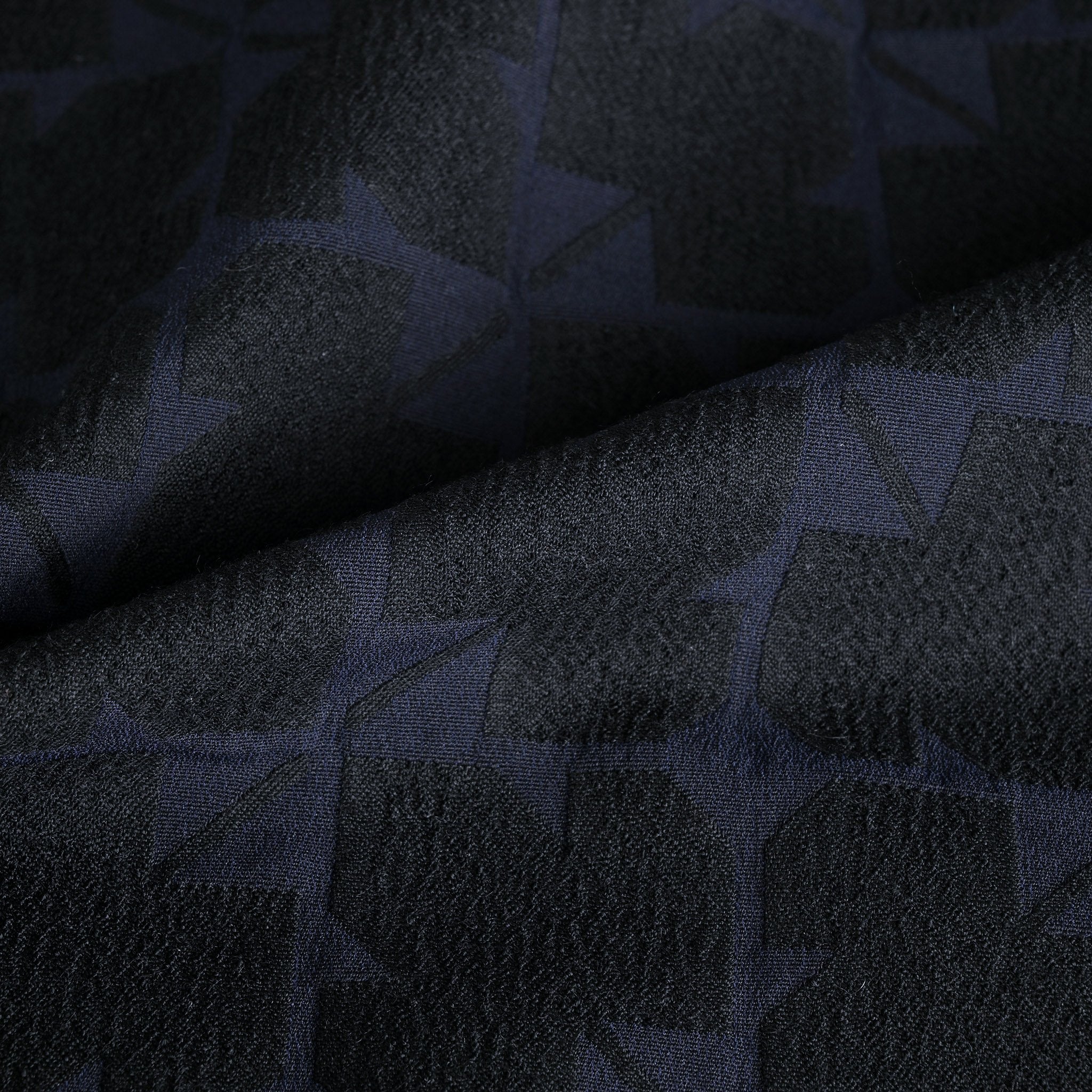 Navy and Black Jacquard Fabric 95394