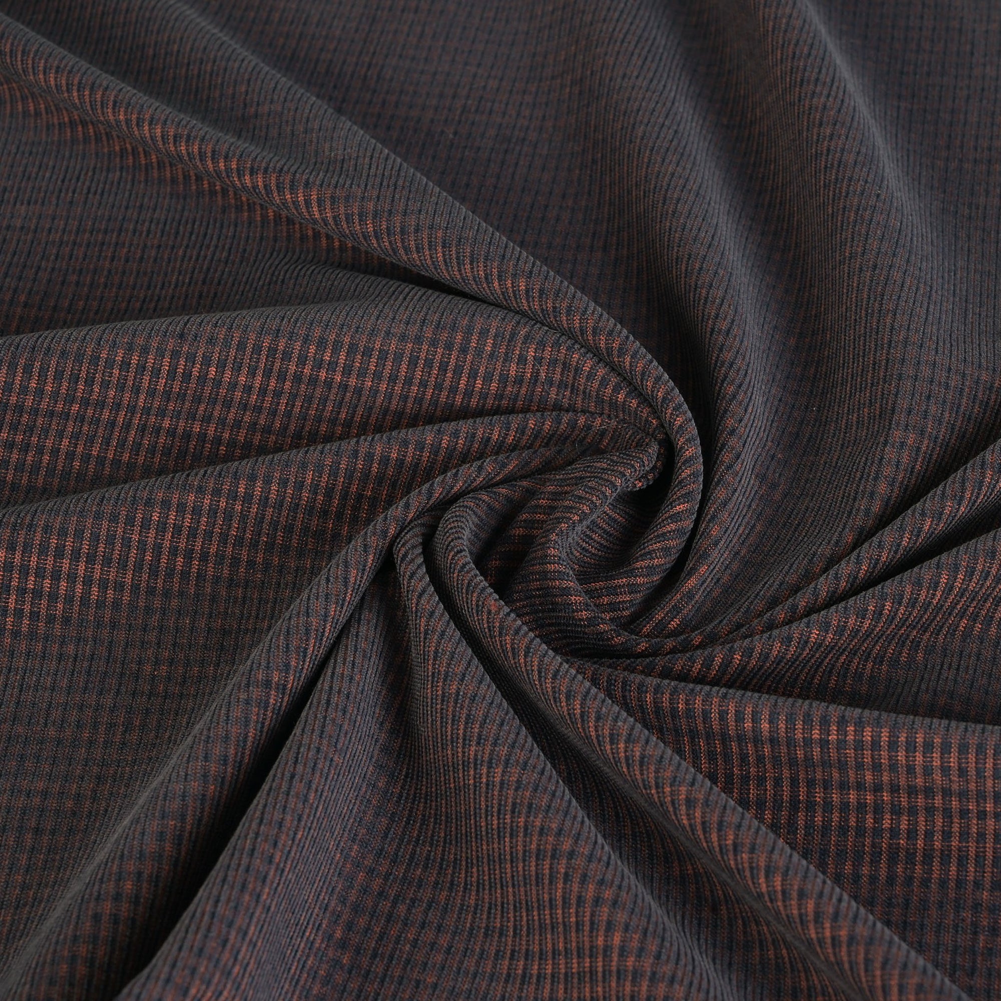 Navy and Orange Corduroy Fabric 3733