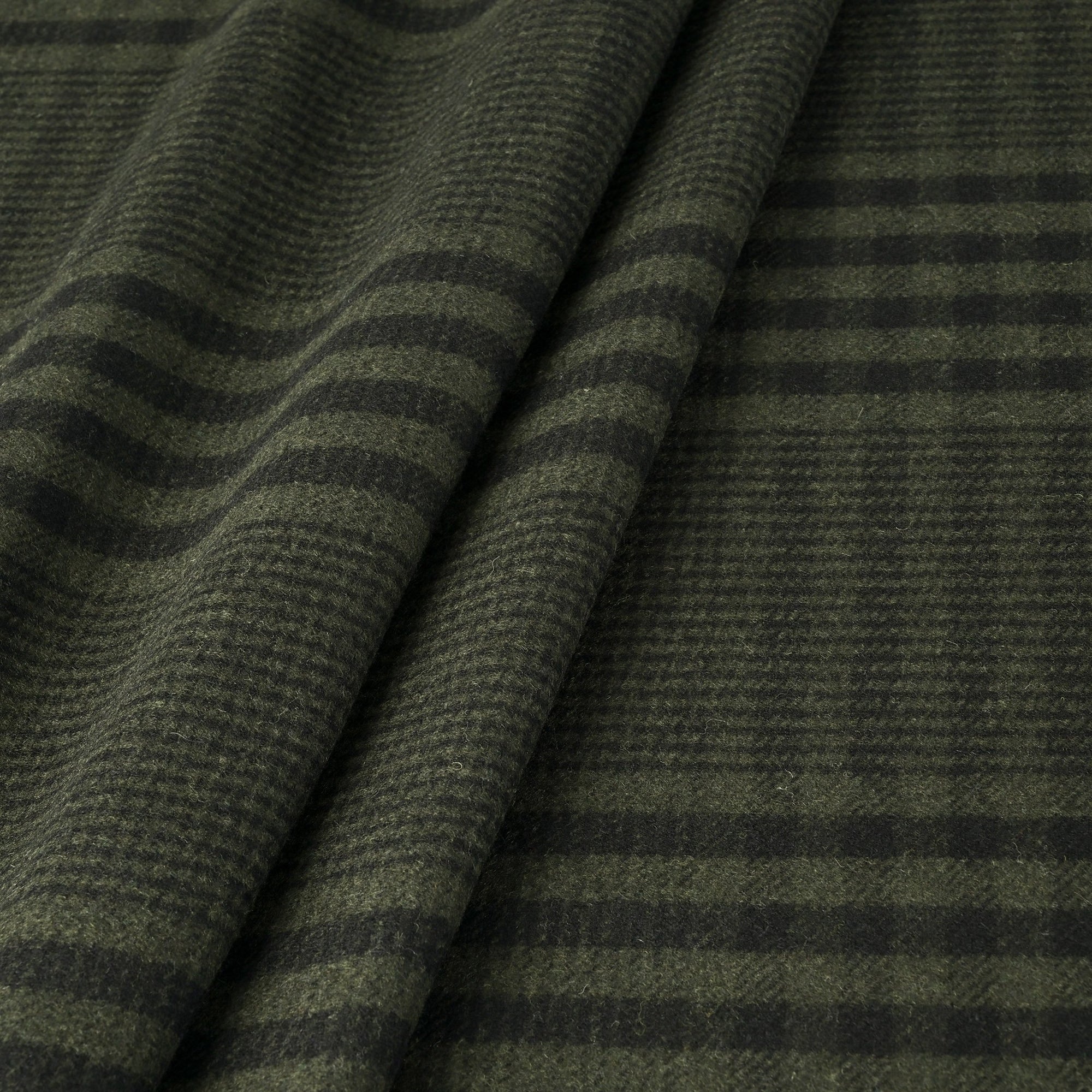 Olive Green Check Coating Fabric 7972
