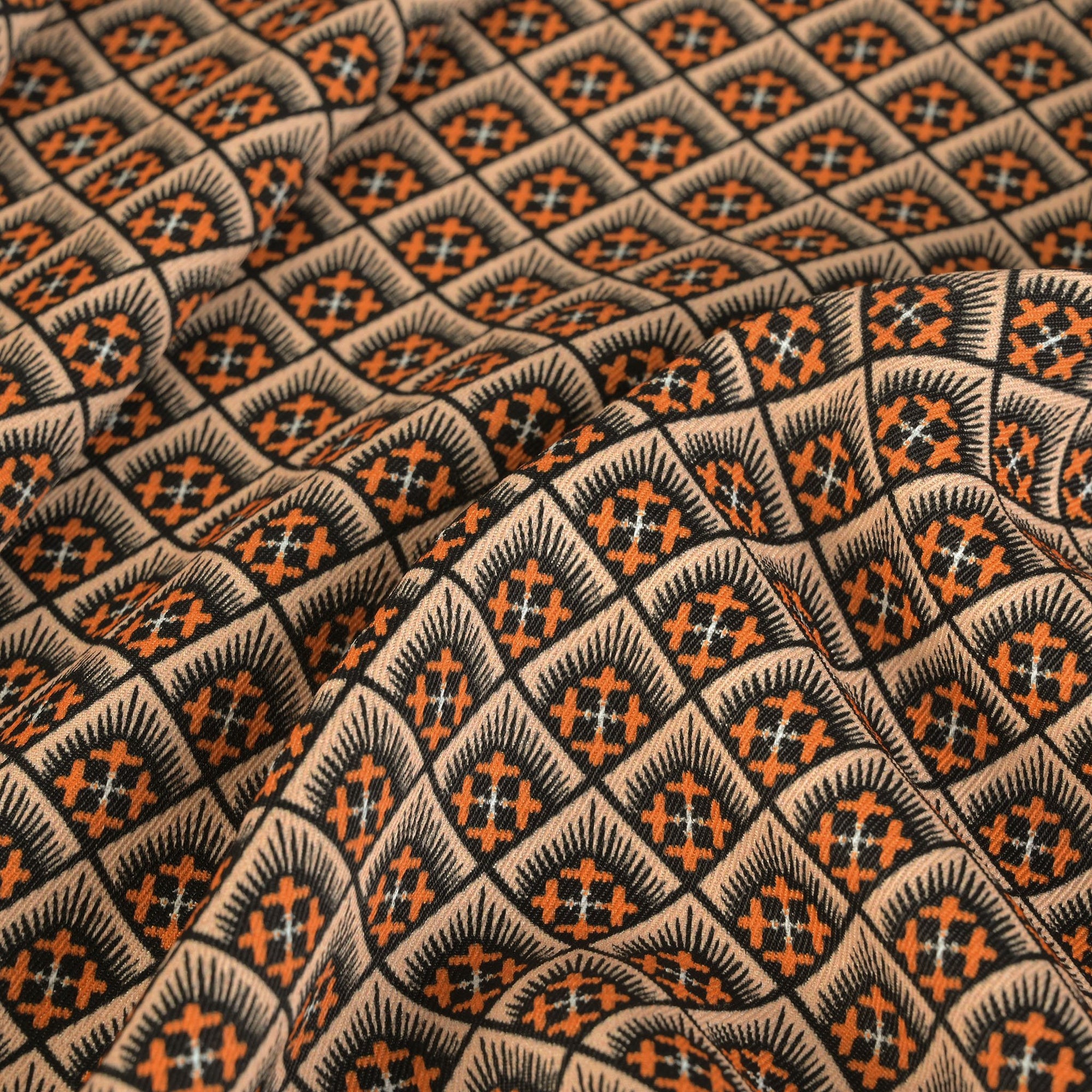 Orange Blouse Weight Print Fabric 5605
