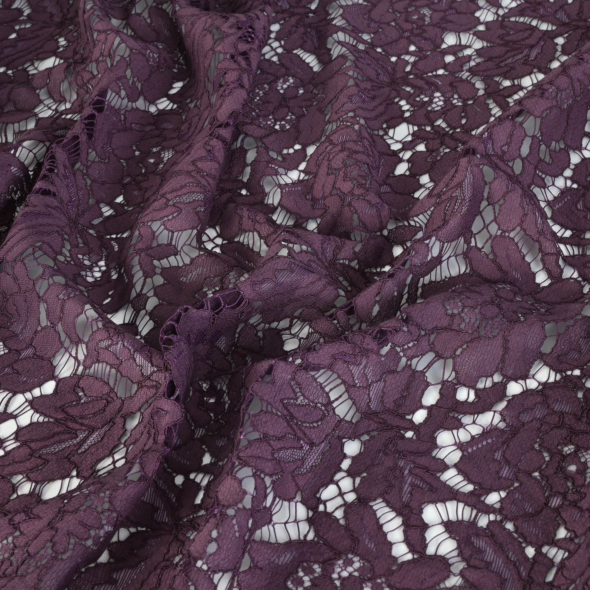 Purple Floral Lace Fabric 81969