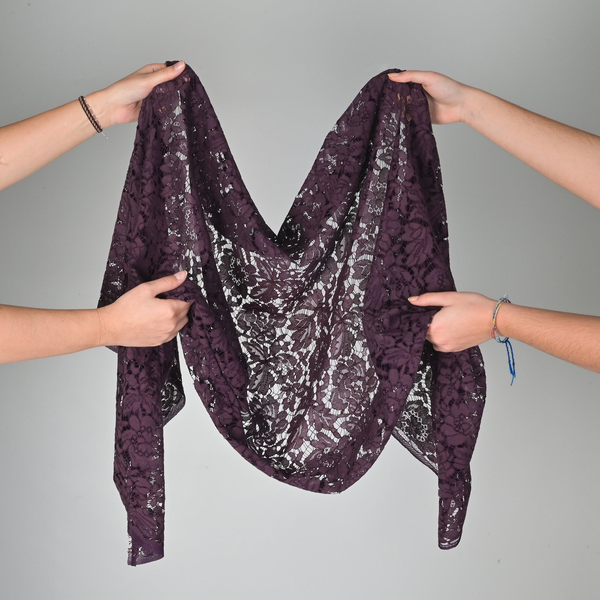 Purple Floral Lace Fabric 81969