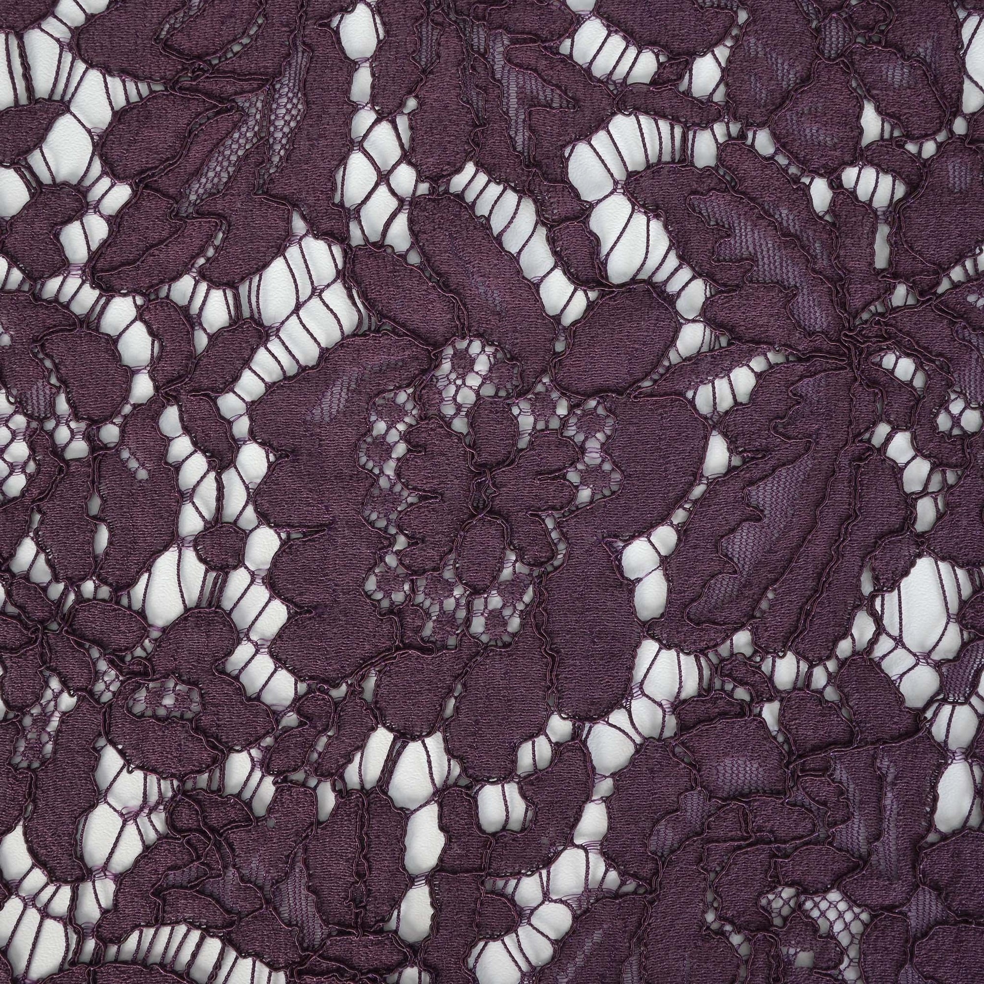 Purple Floral Lace Fabric 81969