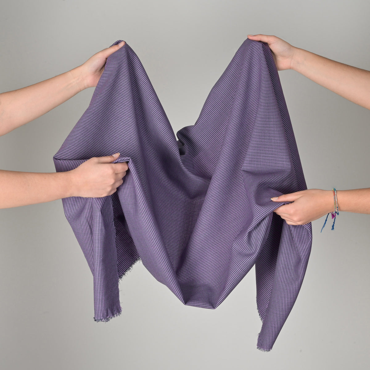 Purple Pied de Poule Suiting Fabric 4239