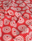 Red Floral Jacquard Fabric 95323