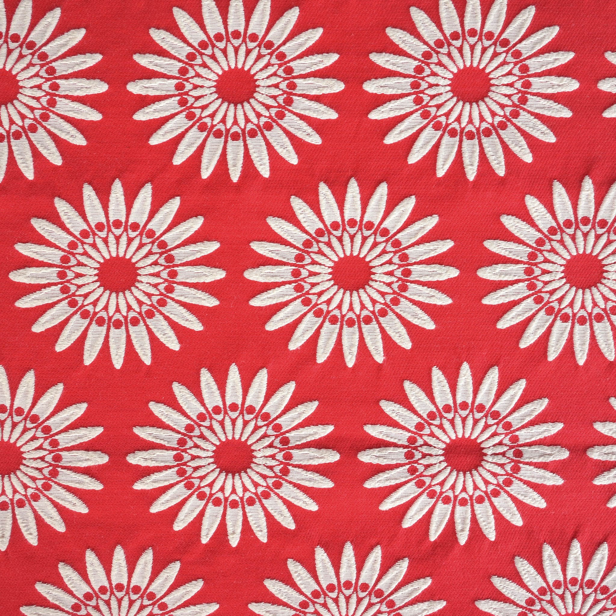 Red Floral Jacquard Fabric 95323