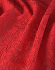 Red Floral Lace Fabric 77010