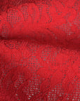 Red Floral Lace Fabric 77010