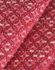 Red Geometric Jacquard Fabric 96915