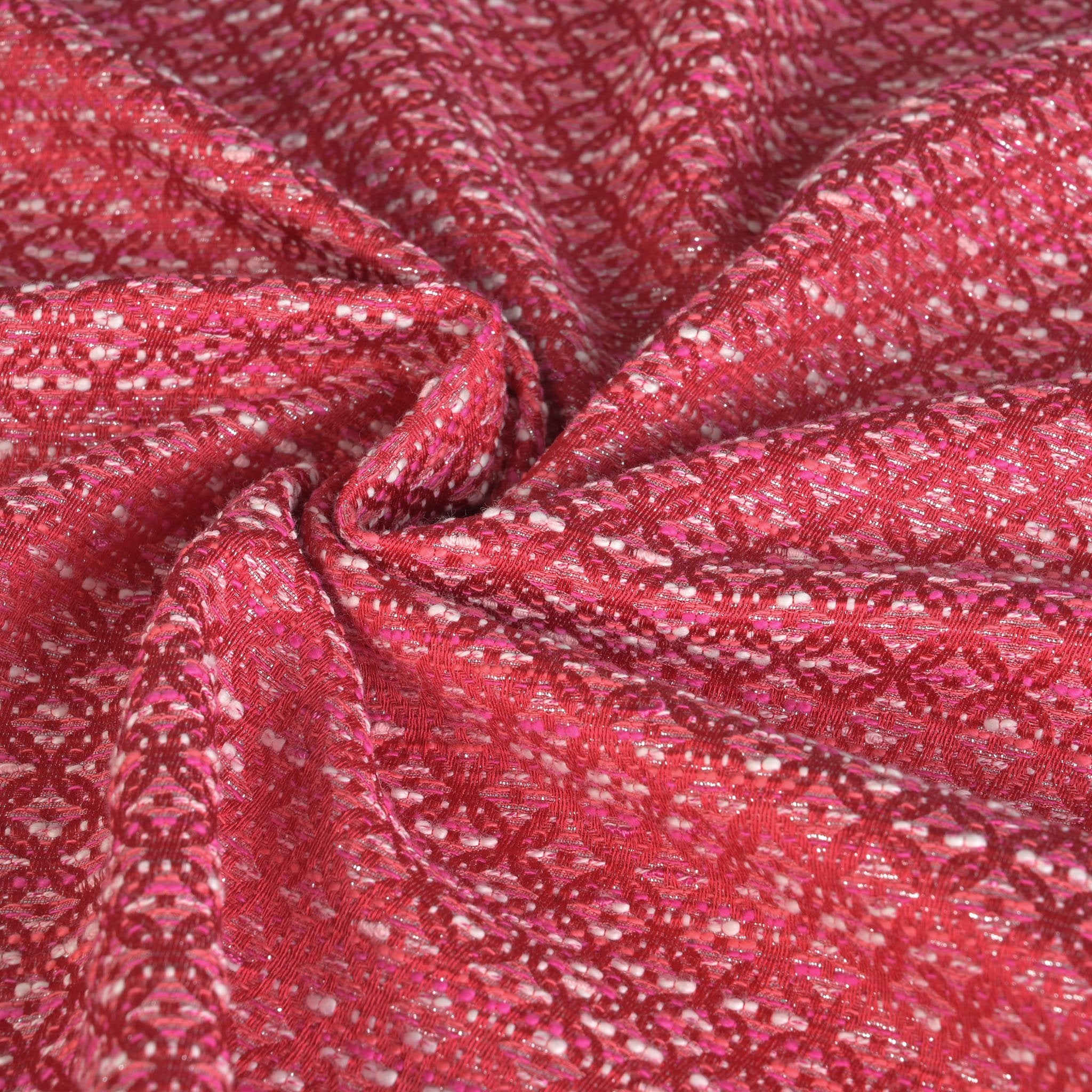 Red Geometric Jacquard Fabric 96915