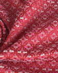 Red Geometric Jacquard Fabric 96915