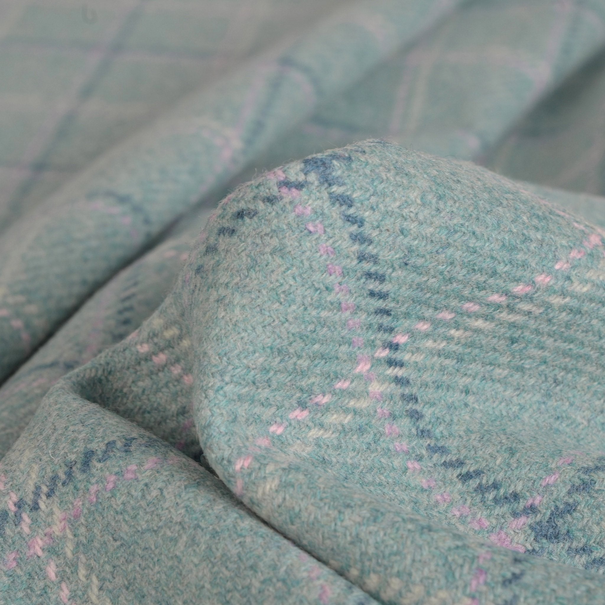 Turquoise Coating Plaid Fabric 96261